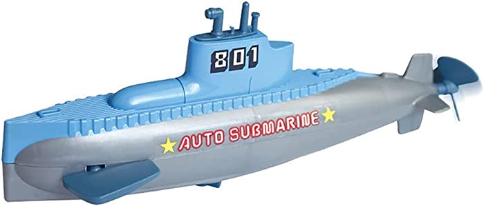 Miracland Wind-up Submarine Bath Toy, Funny Pigboat Water Toy SUB Bathtub Toy Clockwork Submarine Tub Toy Submarine Pool Beach Toy for Kids (Grey Submarine)