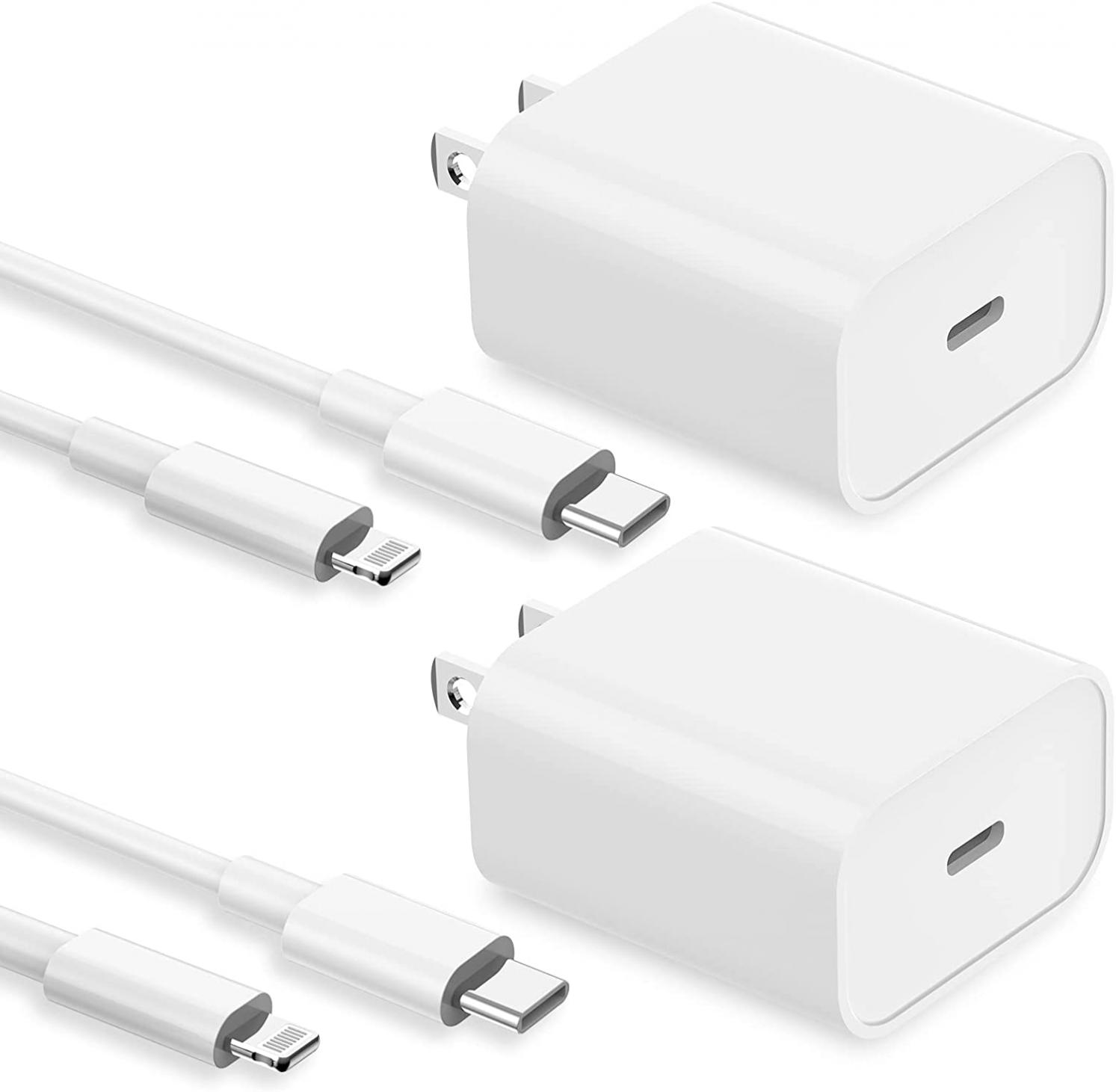 【Apple MFi Certified】 iPhone Fast Charger 2Pack 20W PD Wall Charger with 6FT&10FT USB C to Lightning Cables Fast Charging Adapter for iPhone 14/14Plus/14 Pro/14 Pro Max/13/13 Pro/13 Pro Max/12