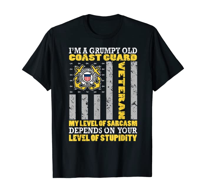 Grumpy Old Coast Guard United States Military Veteran Gift T-Shirt