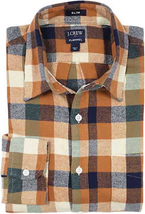 J.Crew Mercantile Men's Slim-Fit Long-Sleeve Plaid Flannel Shirt