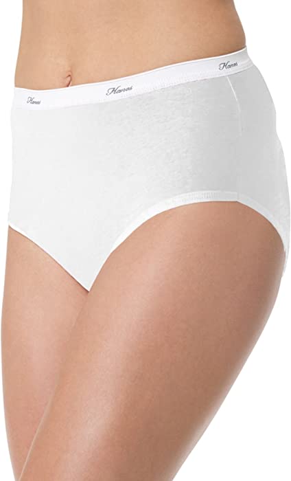 byHanes Hanes Women's Core Cotton Extended Size Brief Panty Pack Of 5 Creamy