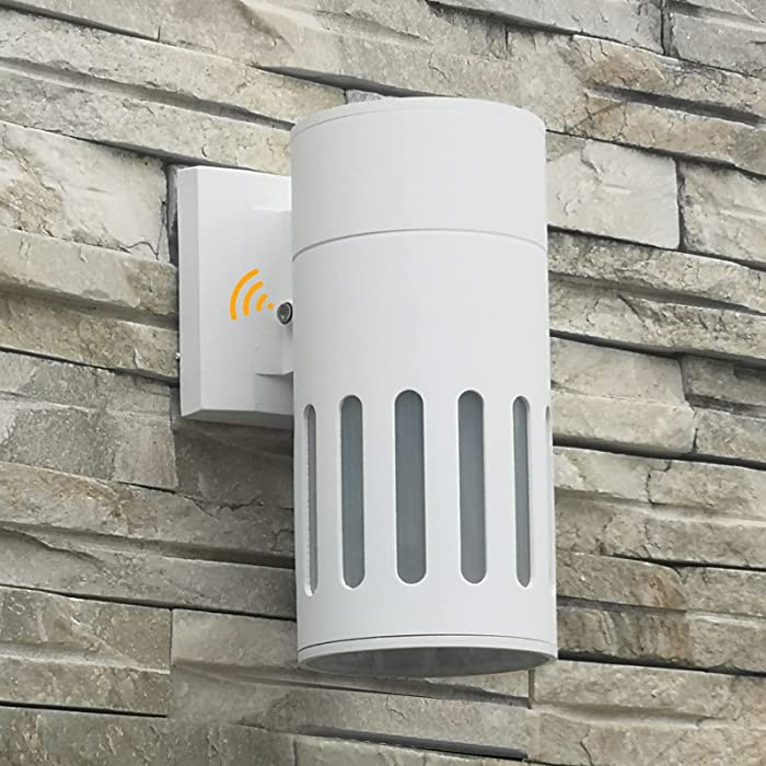 Dusk to Dawn Sensor Outdoor Wall Lantern, ZUUKOLE exterior Lighting - ETL Listed, Die-cast Aluminum Anti-Rust Waterproof Wall Mount Cylinder Design – Up/Down Light Fixture for Porch, Garage or Doorway