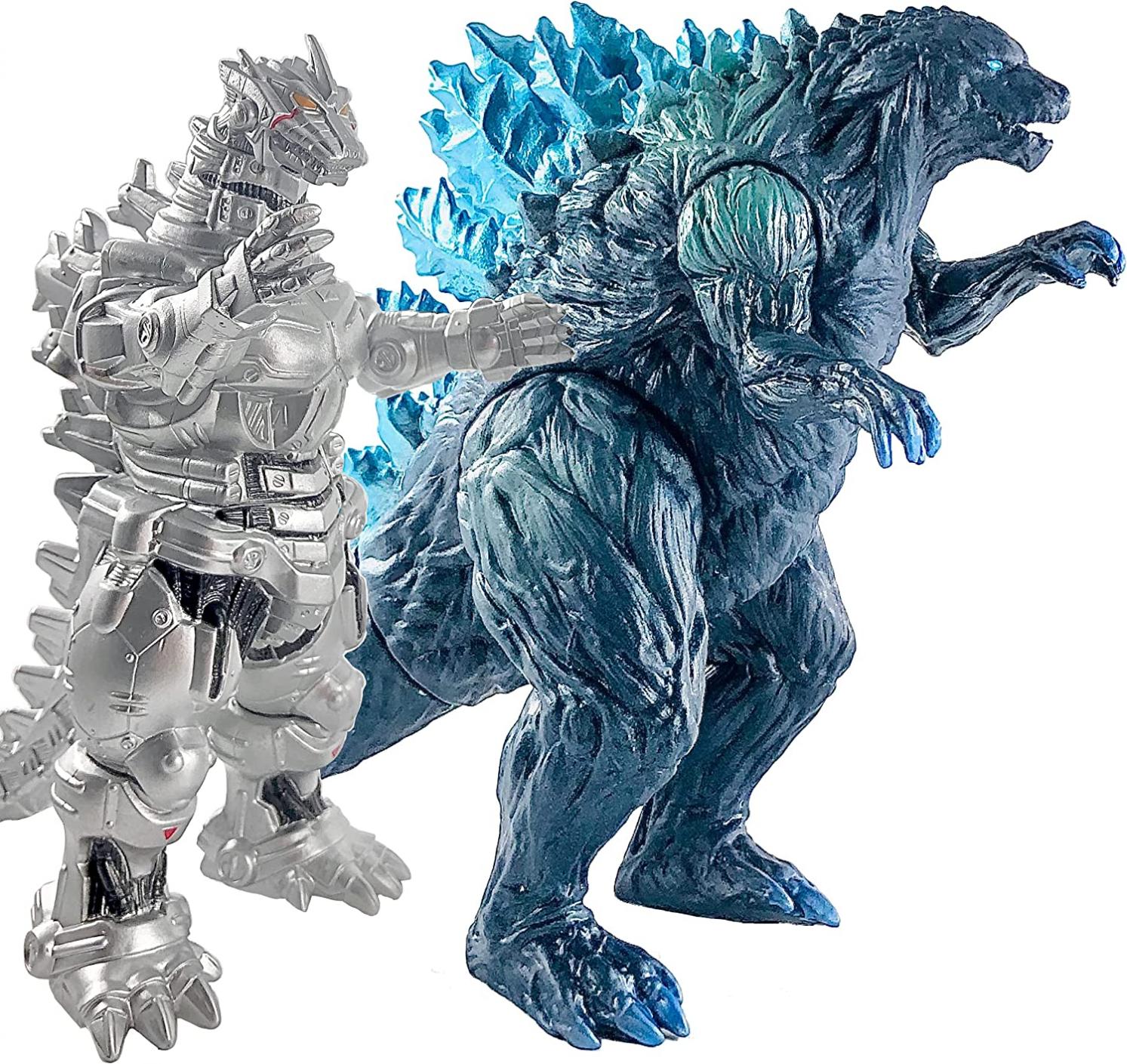 TwCare Set of 2 Mecha Godzilla Earth MechaGodzilla Kiryu Toys, Kaiju Universe Action Figures King of The Monsters Movable Joints Movie Series Soft Vinyl, Travel Bag