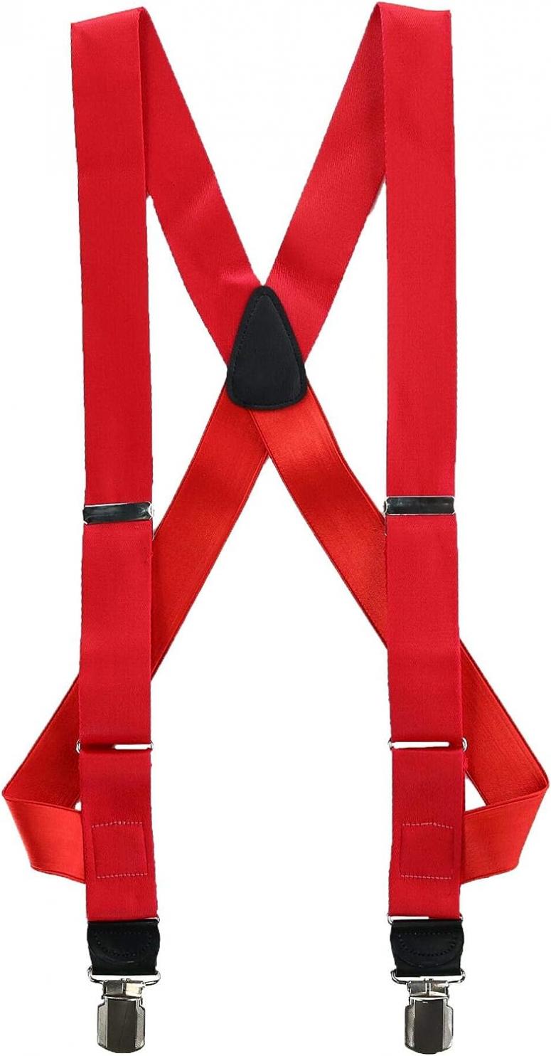 CrookhornDavis Men's Side Clip Solid Satin Braces (Suspenders)
