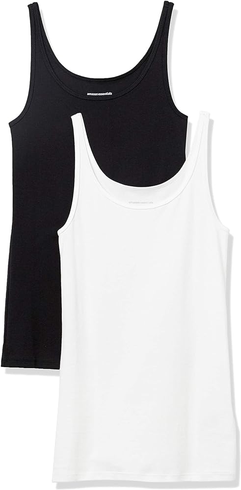 Amazon Essentials Women's Slim-Fit Thin Strap Tank Top, Pack of 2