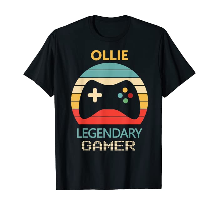 Ollie Name Gift - Personalized Legendary Gamer T-Shirt
