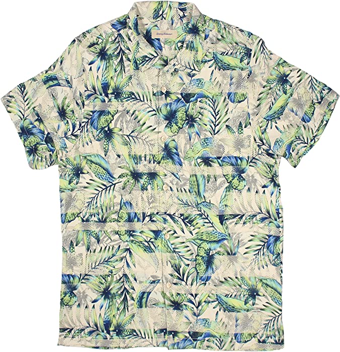 Tommy Bahama Garden Tropic 100% Silk Men's Hawaiian Camp Shirt