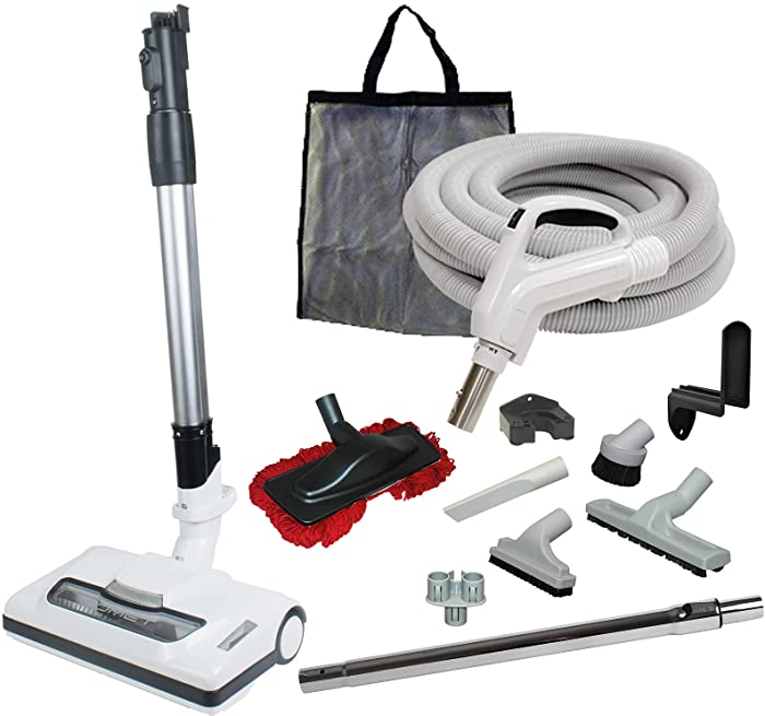 35' "Comet" Central Vacuum Kit with Hose, Power Head & Tools - Works with All Brands of Central Vacuum Units