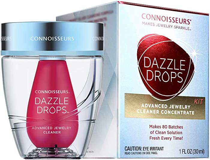 Connoisseurs Advanced Dazzle Drops - Jewelry Cleaner Concentrate - 1 Fl Oz - 80 Batches of Cleansing Solution