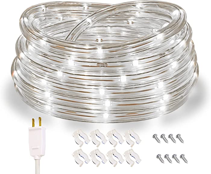 Rope Lights, 16Ft Waterproof Connectable Strip Lighting, 4000K Nature White, Indoor Outdoor Mood Lighting for Home Christmas Holiday Garden Patio Party Decoration