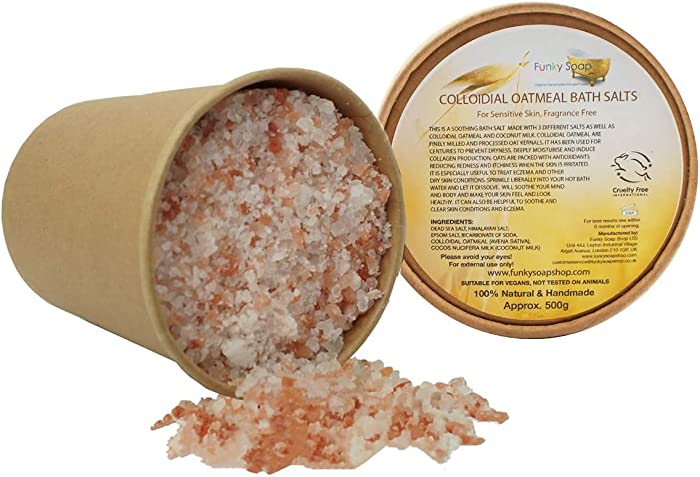 Colloidal Oatmeal Bath Salts, Sensitive Skin, Kraft Paper Tub of 500g