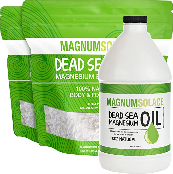 Pure Magnesium Bath Flakes & Magnesium Oil - 100% Natural Relief (3 Item Bundle)