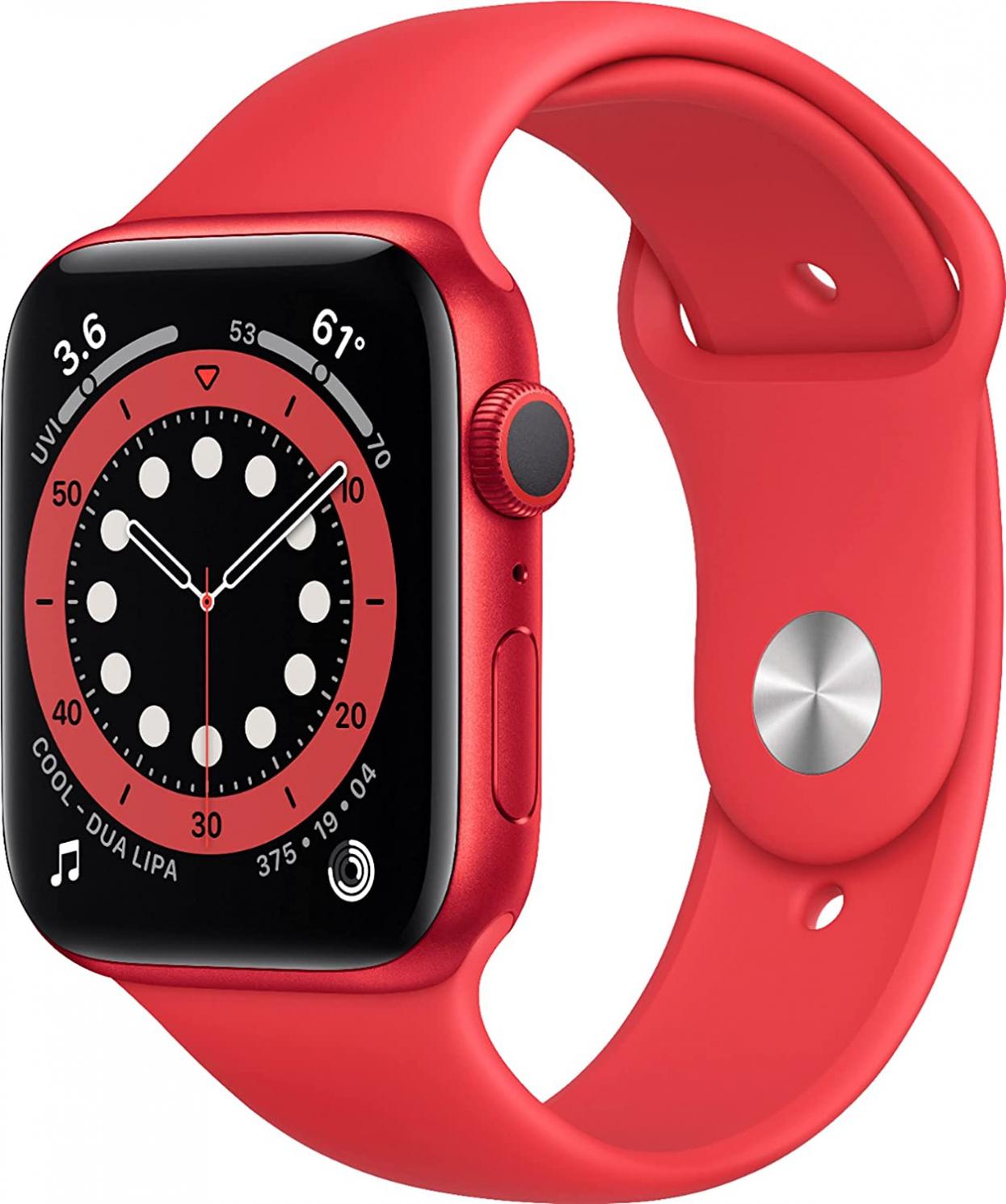 Apple Watch Series 6 (GPS, 40mm) - Red Aluminum Case with Red Sport Band (Renewed Premium)