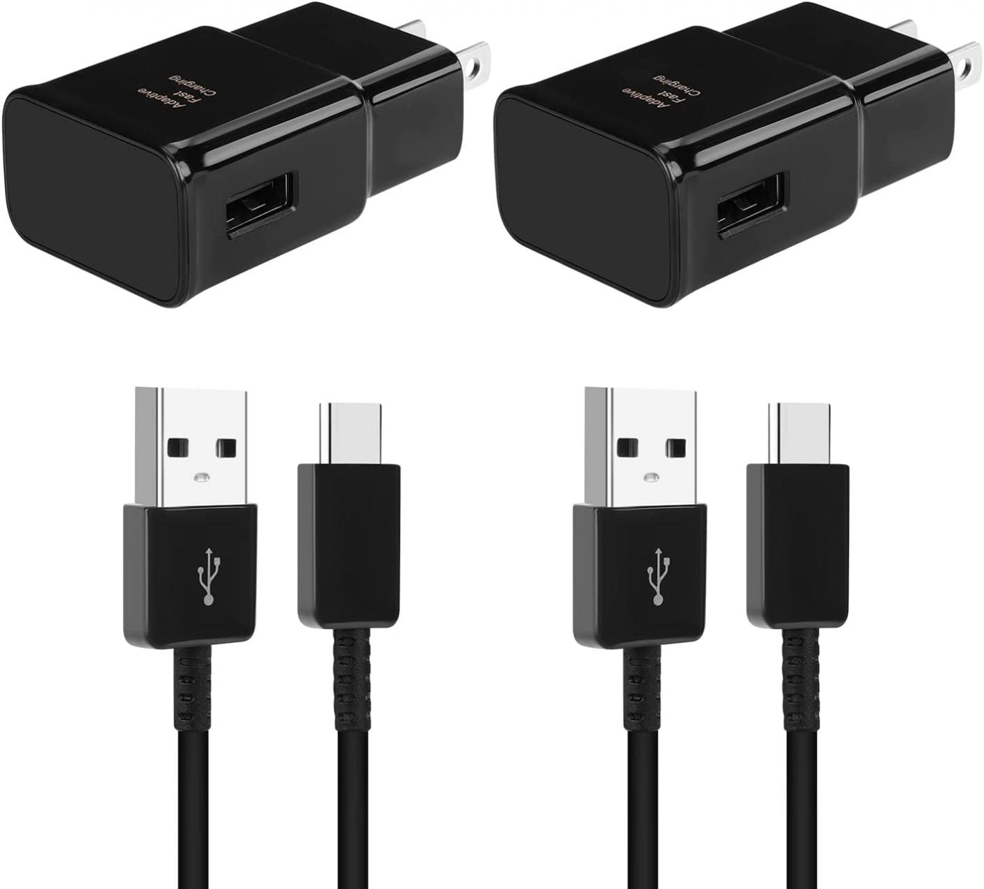 Android Phone Charger, Adaptive Fast Type C Charger with 6.6FT USB C Fast Charging Cable for Samsung Galaxy S10/S9/S8/S10e/S10+/S8+/S9+/S22/S22+/S22Ultra/S21/S21+/S21Ultra/S20/S20+(2 Pack)