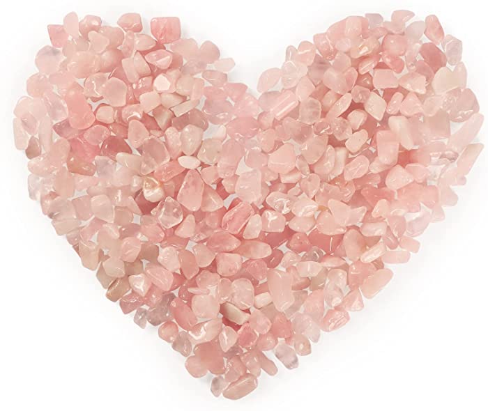 Artistone Rose Quartz Tumbled Stones Chips Crushed Natural Small Crystal Quartz Pieces Reiki Chakra Healing Stones Irregular Shaped 400g