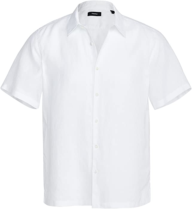 Theory Men's Irving Short Sleeve Linen Shirt