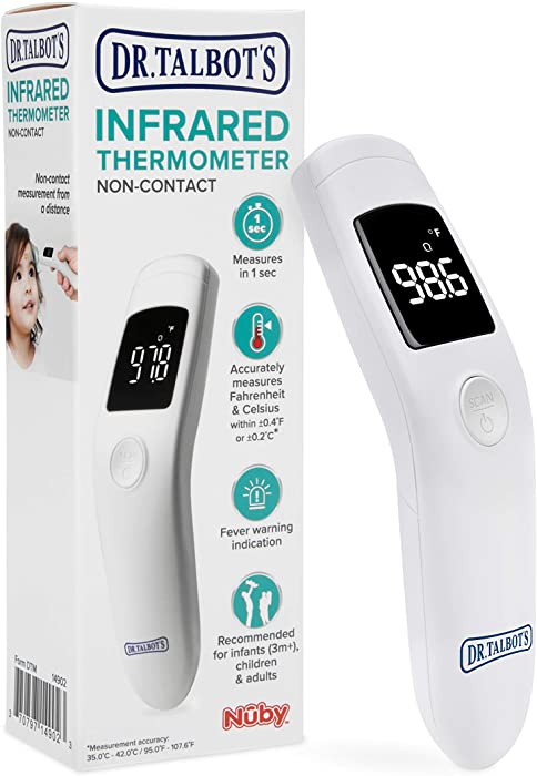 Dr. Talbot's Non-Contact Infrared Thermometer with Led Screen, White