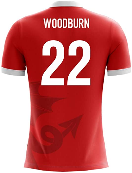 2022-2023 Wales Airo Concept Home Football Soccer T-Shirt Jersey (Ben Woodburn 22) - Kids