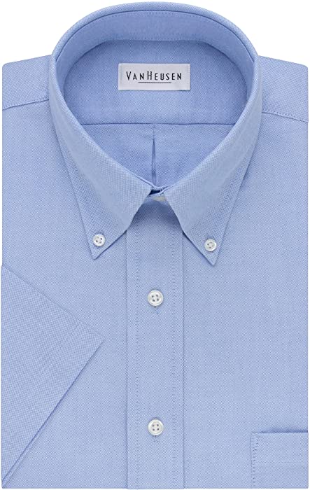 Van Heusen Men's Dress Shirts Short Sleeve Oxford Solid