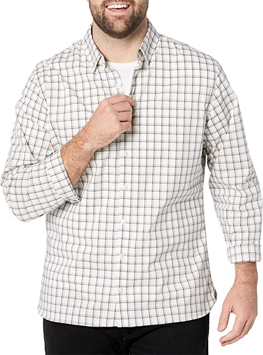 Van Heusen Men's Big and Tall Stain Shield Never Tuck Stretch Pattern Button Down Shirt