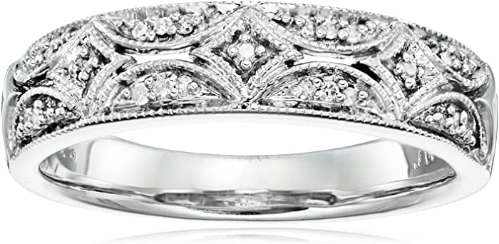 Amazon Collection Sterling Silver Diamond Band Ring (1/20 cttw, I-J Color, I2-I3 Clarity)