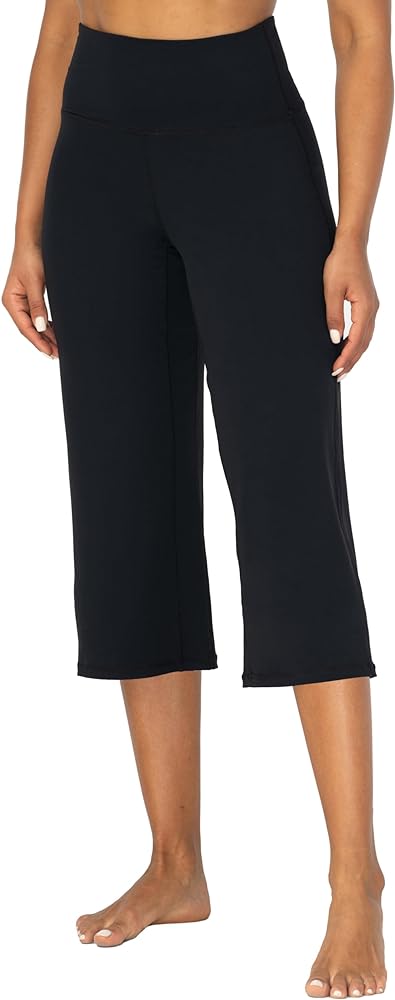 Sunzel Yoga Pants for Women Straight Wide Leg Capris High Waisted Lounge Crop Pants, 21" Inseam