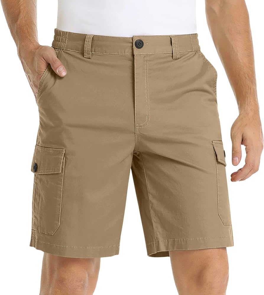 Men's Classic Cargo Shorts Multi Pocket Zipper Relaxed Fit Shorts Casual Twill Outdoor Workout Golf Work Short
