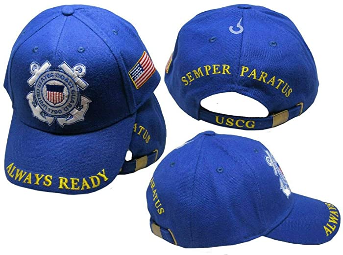 US Coast Guard Always Ready Semper Paratus Royal Blue Embroidered Cap Hat