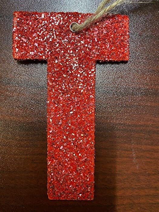 German Glitter Letter Red T Christmas Ornaments Each - Pottery Barn