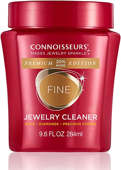 CONNOISSEURS New Premium Edition Fine Jewelry Cleaner – Now 20% More! Brings New Life Back to Gold, Platinum, Diamonds, and Precious Gemstones in Just 30 Seconds - 9.6 oz.