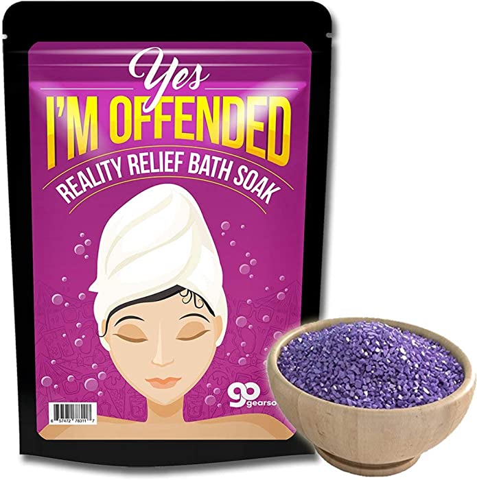 Yes, I'm Offended Bath Soak - Purple Bath Salts Luxury Bath Girlfriend Gifts for Best Friends Bath and Body Gifts for Women Mediterranean Sea Salts Sarcastic Gifts Funny Novelty Bath Spa Gifts