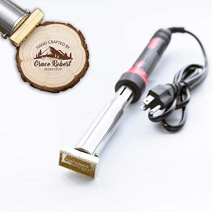 Custom Electric Wood Branding Iron with Custom Stamp, Personal Hot Stamping Leather Stamp,Personalized Design Stamp, 200W 110V (1'')