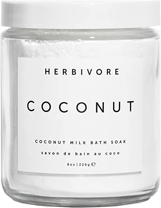Herbivore Botanicals Coconut Milk Bath Soak – Softens Skin, Lightly Scented with Vanilla. Completely Natural and Vegan (8 oz)