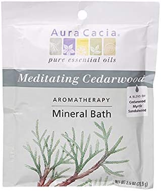 Aura Cacia Meditating Cedarwood Mineral Bath | GC/MS Tested for Purity | 70.9g (2.5 fl. oz.)