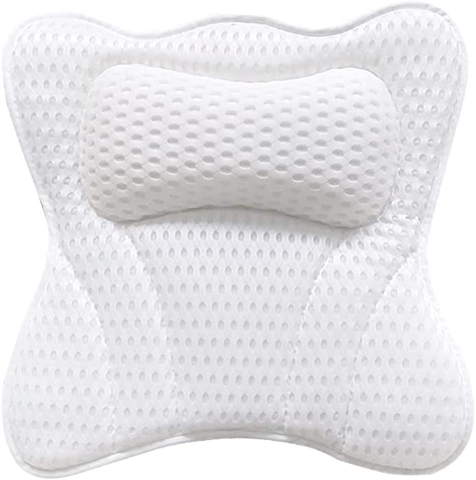Bath Tub Pillow Soft Mesh Bath Pillow for Bathtub with Strong Suction Cups for Spa Headrest