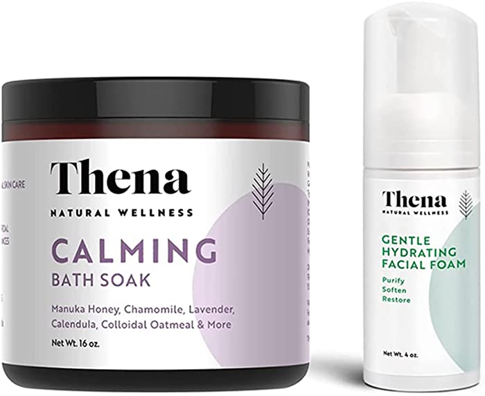 Thena Natural Wellness Organic Calming Bath Soak and Gentle Hydrating Facial Foam
