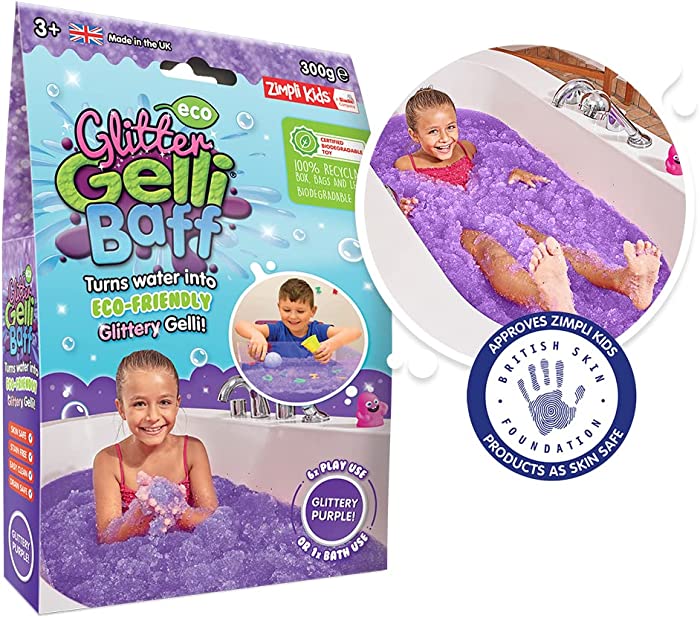 Eco Glitter Gelli Baff Purple, 1 Bath Pack or 6 Play Uses, Turn Water into Colourful goo! Children's Sensory & Bath Toy, Certified Biodegradable Toy