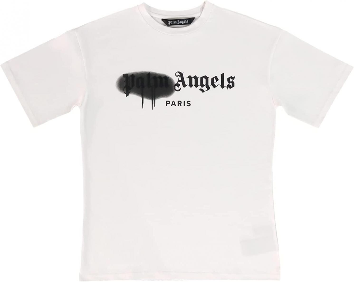 Angles Letter Spray Paint T-Shirt Hip Hop Short Sleeve Tee Summer Cotton Short Sleeve for Men and Women Couples