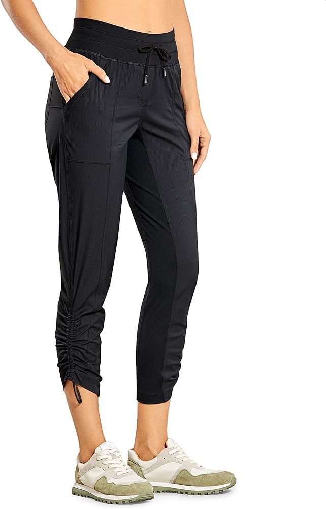 CRZ YOGA Womens Casual 7/8 Pants 25"/27" - Lightweight Workout Outdoor Athletic Track Travel Lounge Joggers Pockets