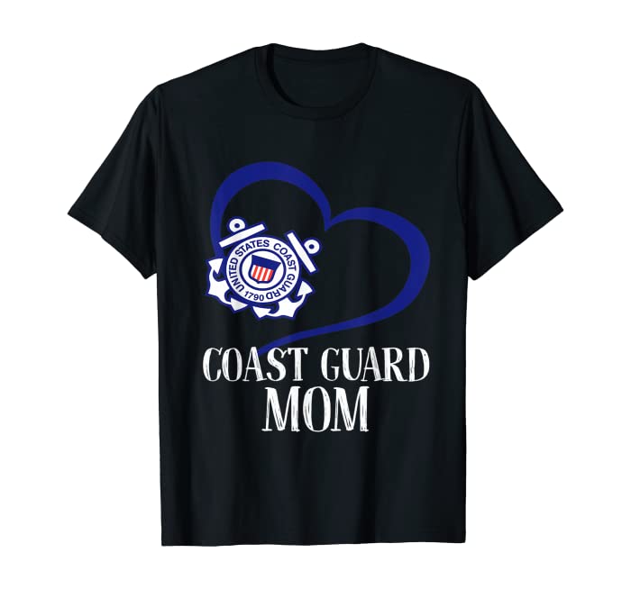 Pride U.S. Coast Guard Mom T-Shirt Coast Guard Heart shirt