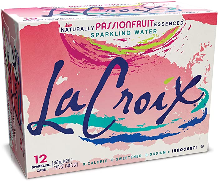 LaCroix Sparkling Water, Passion Fruit, Naturally Essenced, 0 Calories, 0 Sweeteners, 0 Sodium,12 Fl Oz (Pack of 12)