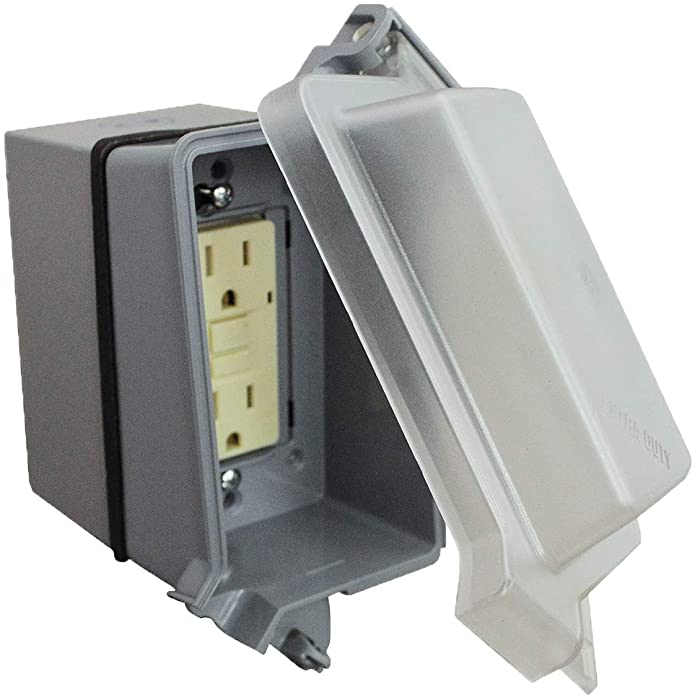 Sigma Electric, Clear/Gray 16801 Non-Metallic While-In-Use Kit with GFCI Receptacle