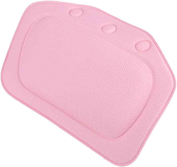 Cyrank Bathtub Pillow, Spa Pillow for Bathtub with Soft Foam Padding for Bathroom Spa Bath Back Cushion(Pink)