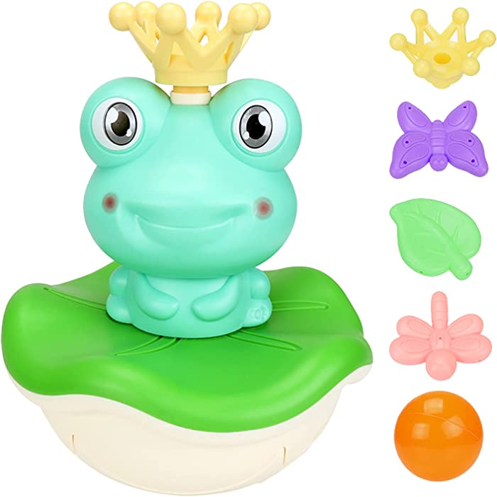 Bath Toys, Spray Water Bathtub Toy for Baby, Automatic Sprinkle and Light Up Bathtime Toys for Toddlers Children Infant Kids Boys Girls, Pool Bathroom Baby Toy - (Frog (Green)