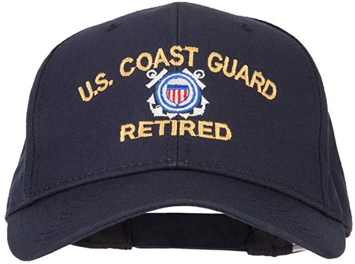 US Coast Guard Retired Logo Embroidered Solid Cotton Pro Style Cap