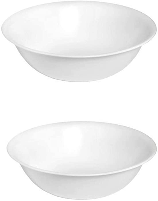 Corellle Livingware 1-Quart Serving Bowl, Winter Frost White 2PK