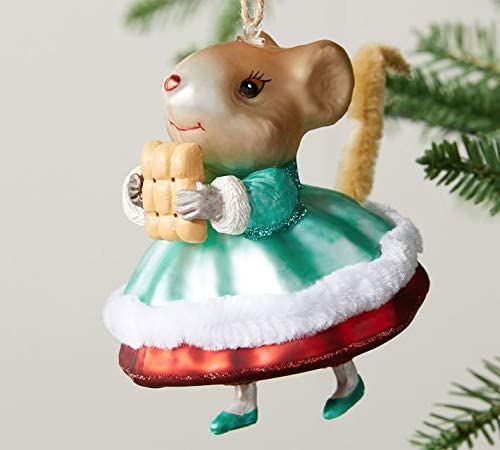 Mouse in Dress Mercury Glass Christmas Ornament 1 Each - Pottery Barn