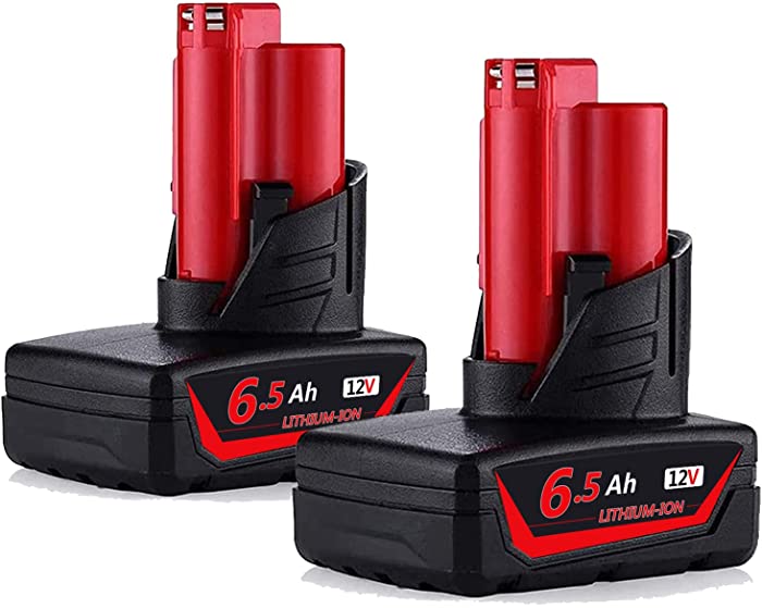 2Pack 6.5Ah M-12 Battery Replacement for Milwaukee 12V Battery 48-11-2440 48-11-2402 48-11-2411 12V Cordless Tools