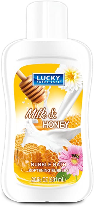 Lucky Super Soft Bubble Bath, Milk & Honey, 20 Ounce
