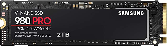 Samsung 980 PRO SSD 2TB PCIe NVMe Gen 4 Gaming M.2 Internal Solid State Hard Drive Memory Card, Maximum Speed, Thermal Control, MZ-V8P2T0B